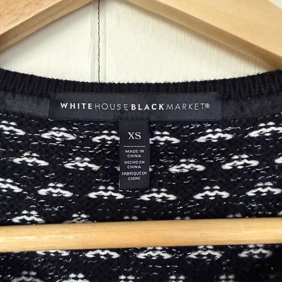 White House Black Market Embellished Tweed Sweater Jacket with Rhinestone Detail - Picture 4 of 6